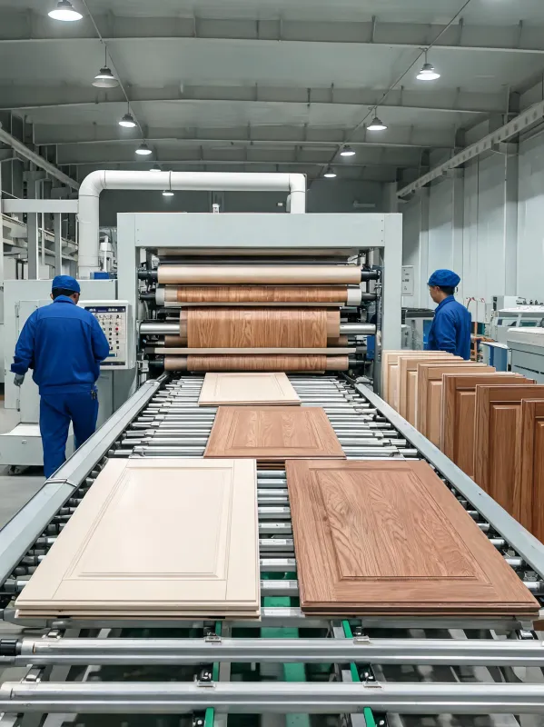 Woodgrain finishing line operators