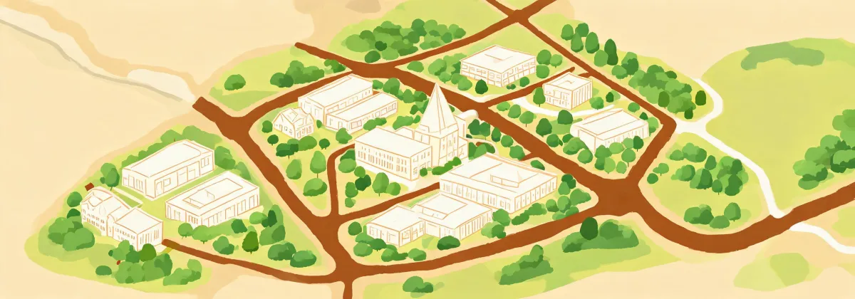 Map illustration of Woodgrain Fruitland campus